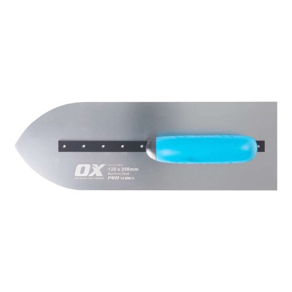 Ox Pro S/S Pointed Finishing Trowel 120mm x 356mm